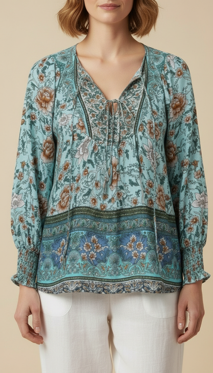 Elowen™ Bohemian Floral Blouse