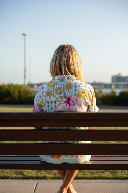 Maevin – Short Summer Jumpsuit with Fruit Print