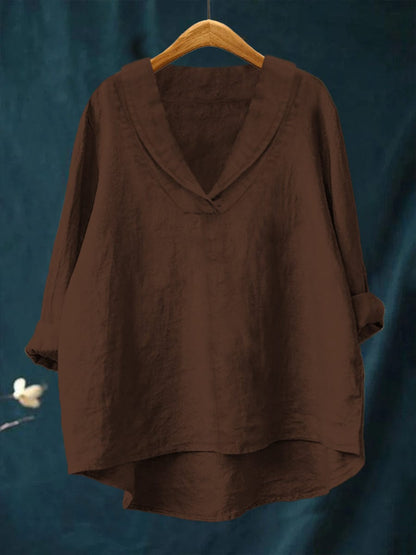 Samantha | Elegant Linen Summer Blouse