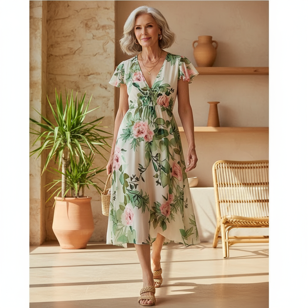 Carys | Floral Breeze Midi Dress