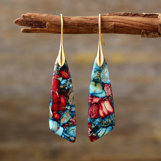 Earrings with Multicoloured Stones