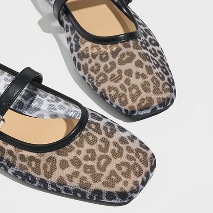 Mary Jane™ Leopard-Print Mesh Flats