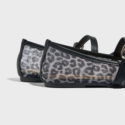 Mary Jane™ Leopard-Print Mesh Flats