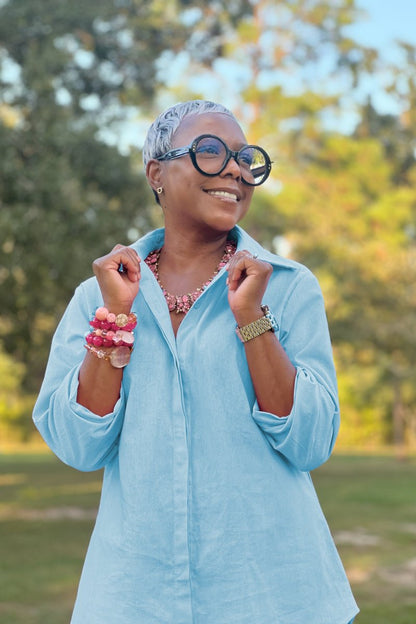 Adelaide™ – Oversized Cotton Shirt & Wide-Leg Pants Co-Ord Set