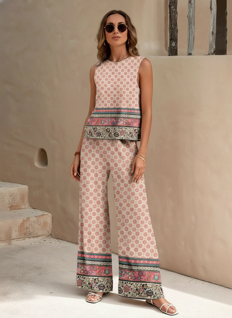 Soleira™ Sleeveless Floral Wide-Leg Two-Piece Set