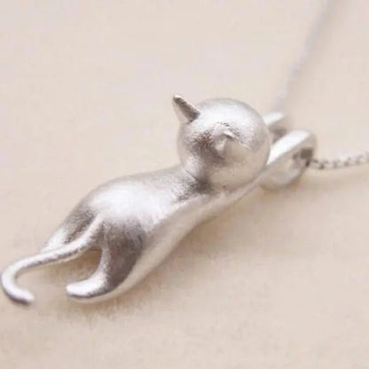 Playful necklace with kittens in 925 silver
