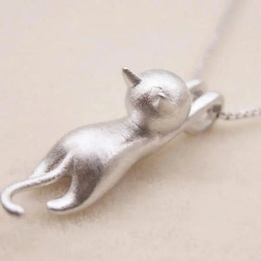 Playful necklace with kittens in 925 silver