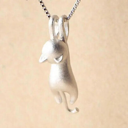 Playful necklace with kittens in 925 silver