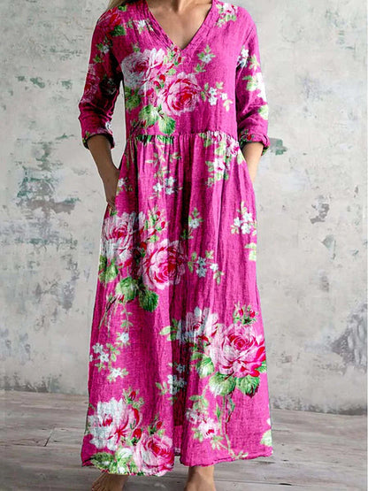 Jemima | Bold Blossom Midi Dress