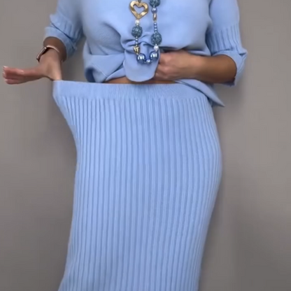 Matilda™ – Elegant Knit Sweater & Midi Skirt 2-Piece Set